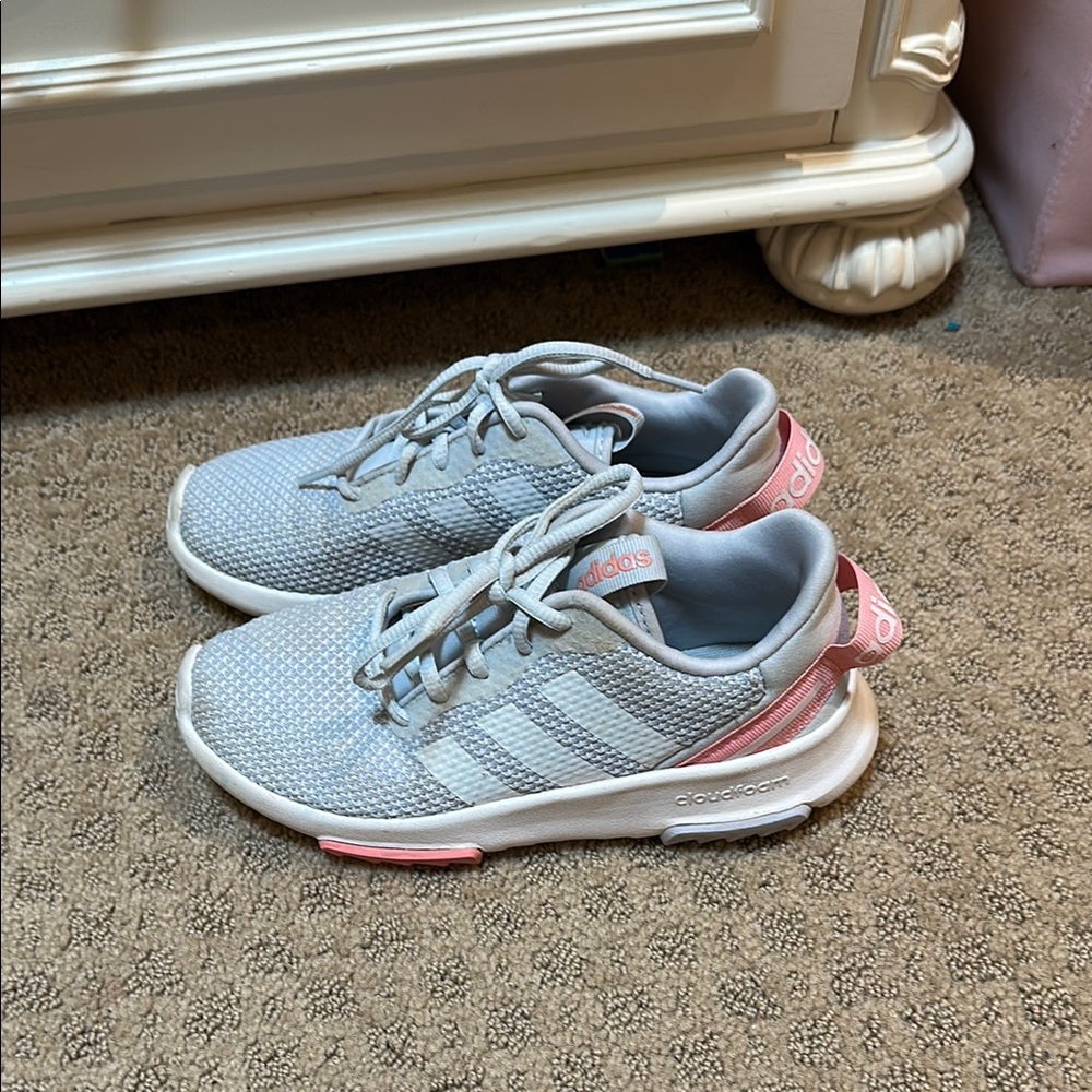 Adidas kids Gray and Pink Running Shoes